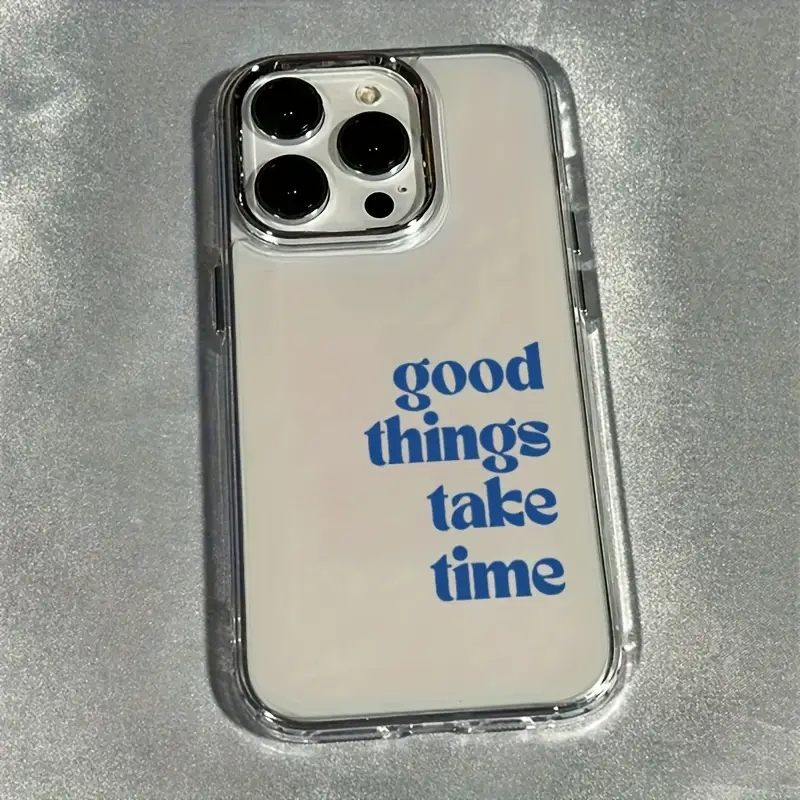Clear Shockproof Bumper Case - Good Things Take Time Lens Frame