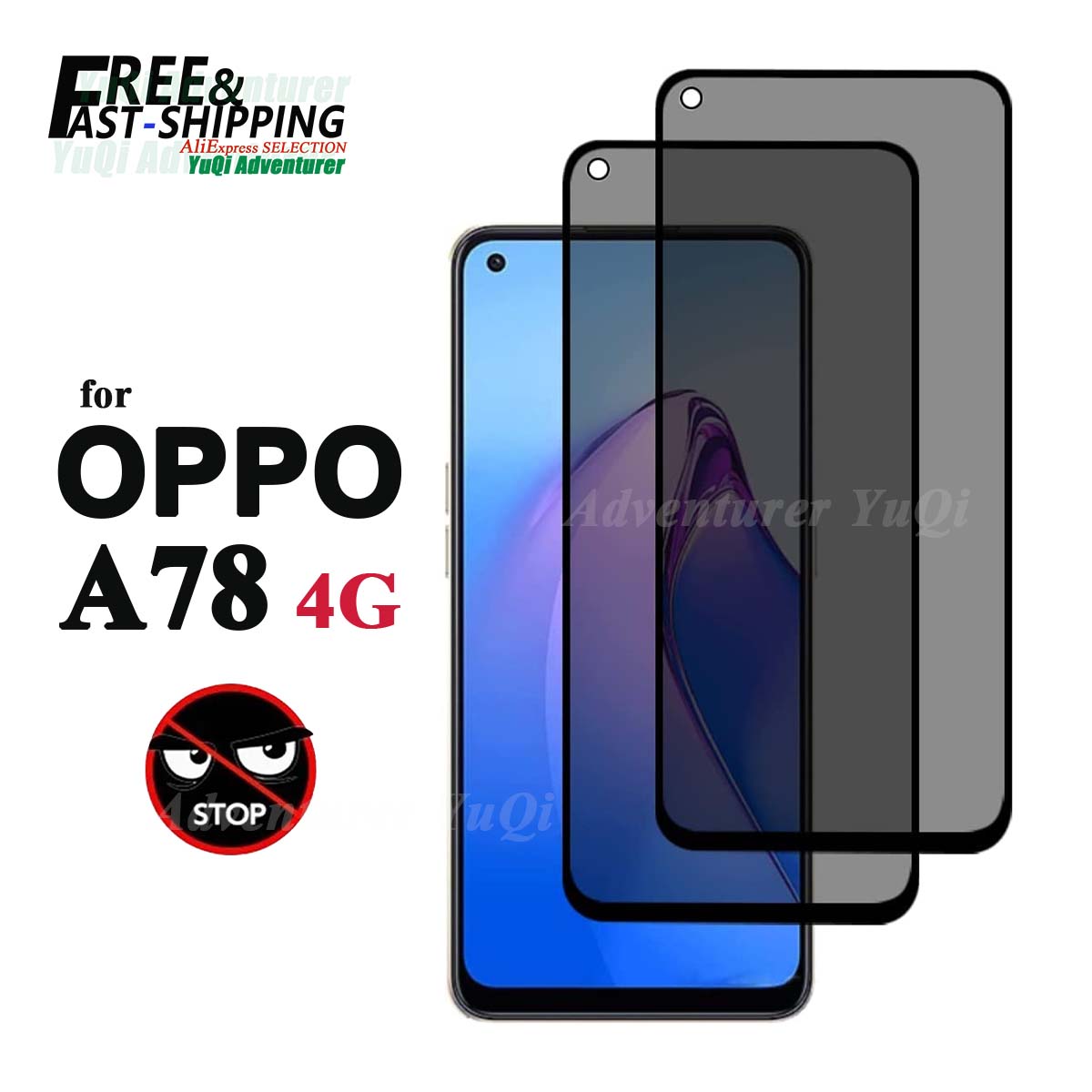 Anti Spy Privacy Glass Case - Anti Spy Screen Protector For OPPO