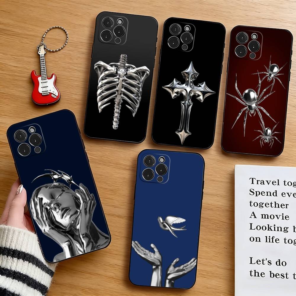 Vintage Floral Pattern Soft Case - Vintage Metallic Pattern Phone Case Silicone