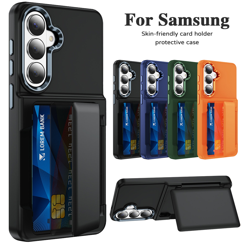 Leather Wallet Card Holder Phone Cover - Card Holder Phone Case for Samsung