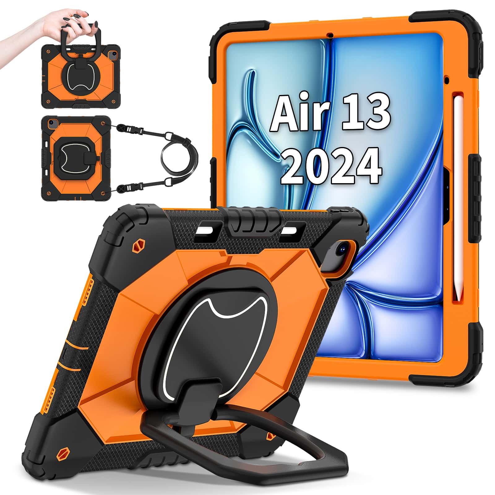 Heavy Duty 360 Full Body Protective Case - For iPad Pro 13 M5 Air