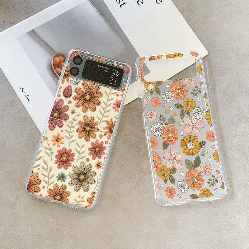 Vintage Floral Pattern Soft Case - Vintage Flower Print Phone Case for