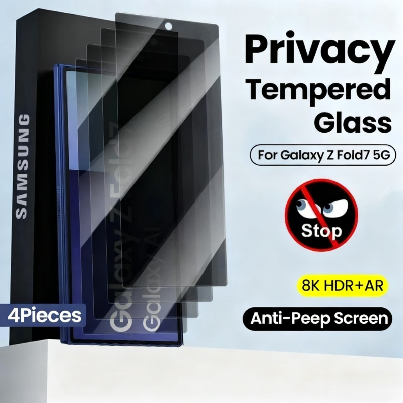 Anti Spy Privacy Glass Case - 4Pcs Privacy Glass for Samsung Galaxy