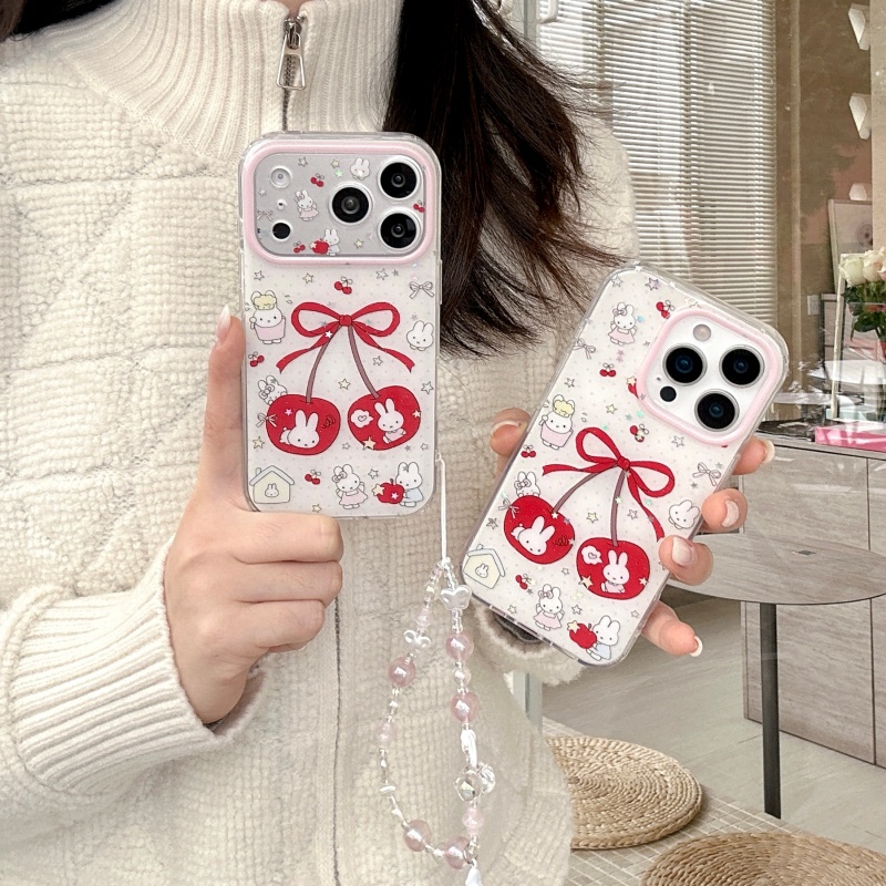 Cute cartoon sweet cherry Miff - Cute Cartoon Wrist Strap Silicone Case review and price