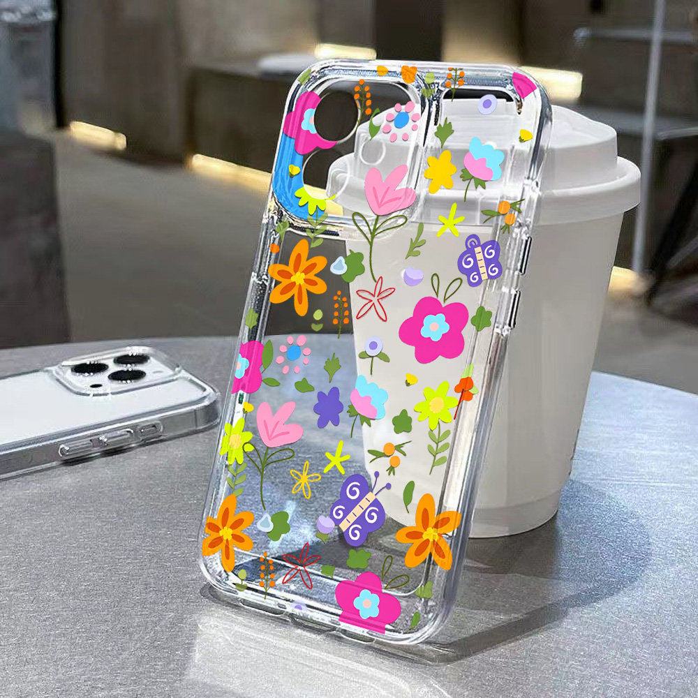 Colorful Flower Clear Phone Ca - Clear Shockproof Bumper Case review and price