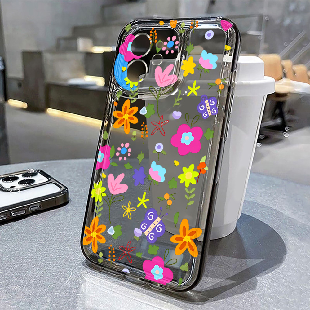 Colorful Flower Clear Phone Ca - Clear Shockproof Bumper Case review and price