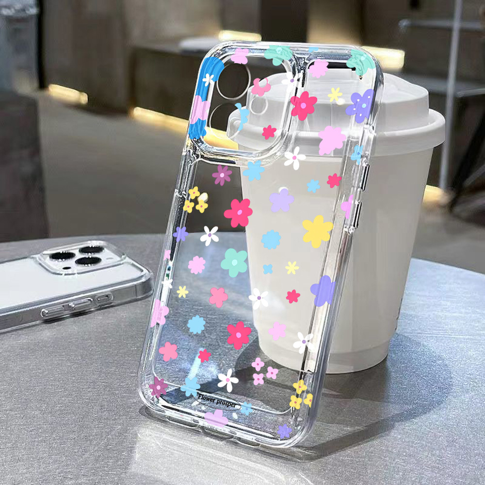 Colorful Flower Clear Phone Ca - Clear Shockproof Bumper Case review and price