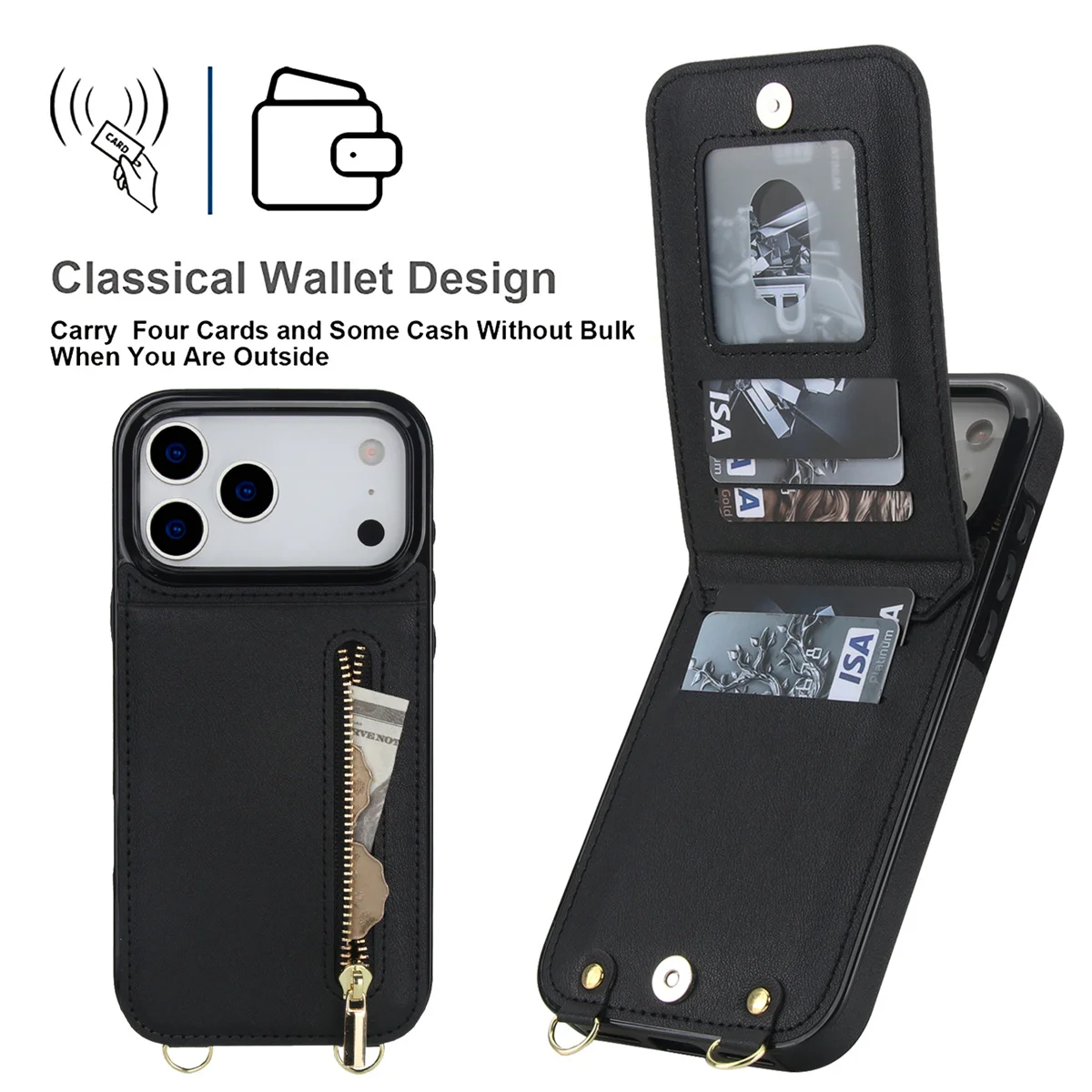 Crossbody Zipper Wallet Card H - Leather Wallet Card Holder Phone Cover review and price