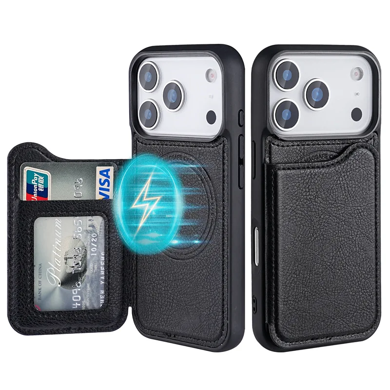 For Magsafe Magnetic Flip Leat - Leather Wallet Card Holder Phone Cover review and price