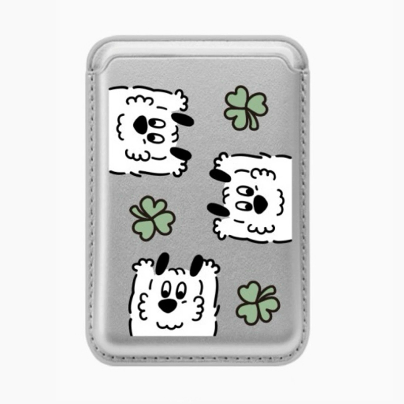Cute Dog Cartoon Magnetic Phon - Leather Wallet Card Holder Phone Cover review and price
