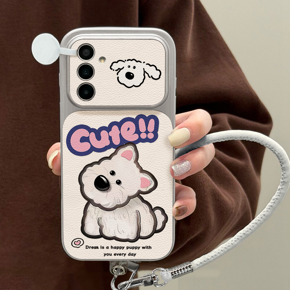Cute Cartoon Dog Lanyard Phone - Cute Cartoon Wrist Strap Silicone Case review and price