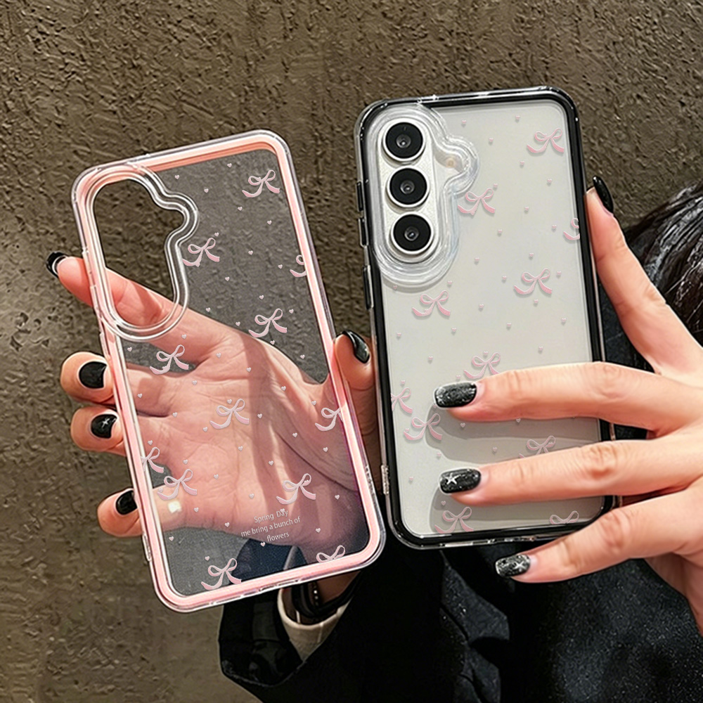 Cute Pink Bow Soft Phone Case  - Clear Shockproof Bumper Case review and price