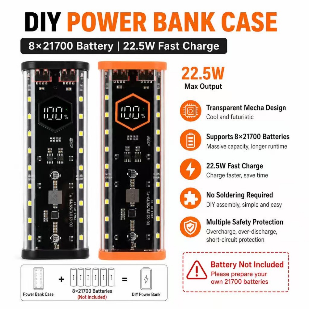 8*21700 Battery Case 22.5W Fas - Power Banks review and price