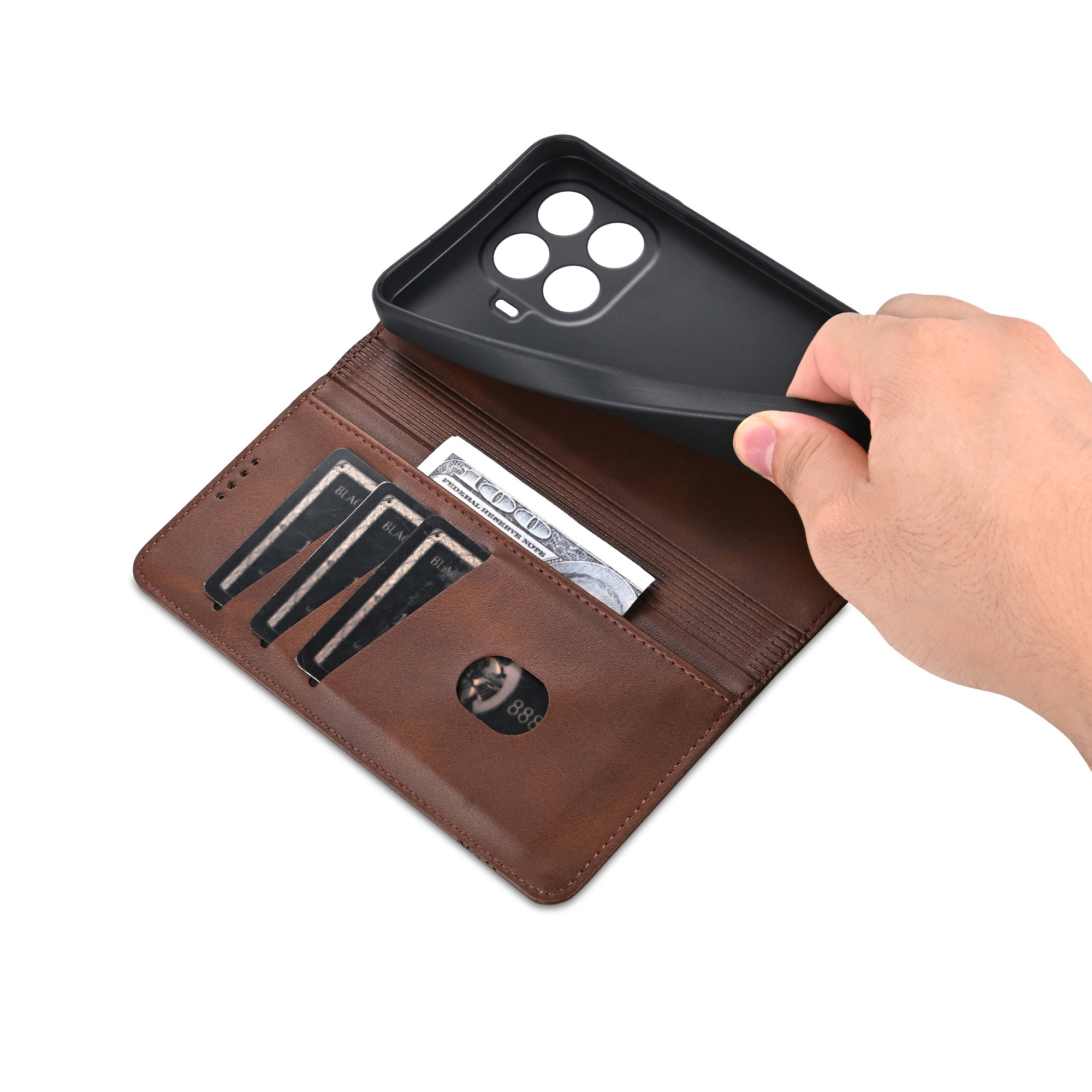 Business Flip Leather Phone Ca - Leather Wallet Card Holder Phone Cover review and price