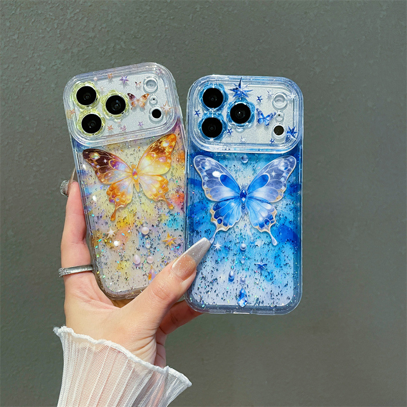 Luxury Colorful Sequins Butter - Clear Shockproof Bumper Case review and price
